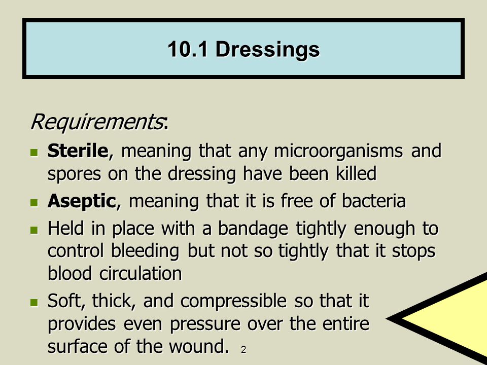 Define best sale sterile bandage